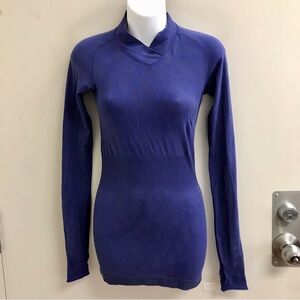 Lululemon blue with grey long sleeve yoga top size 4